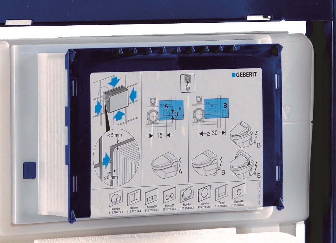 Geberit Systemfix met Sigma UP320 inbouwspoelreservoir