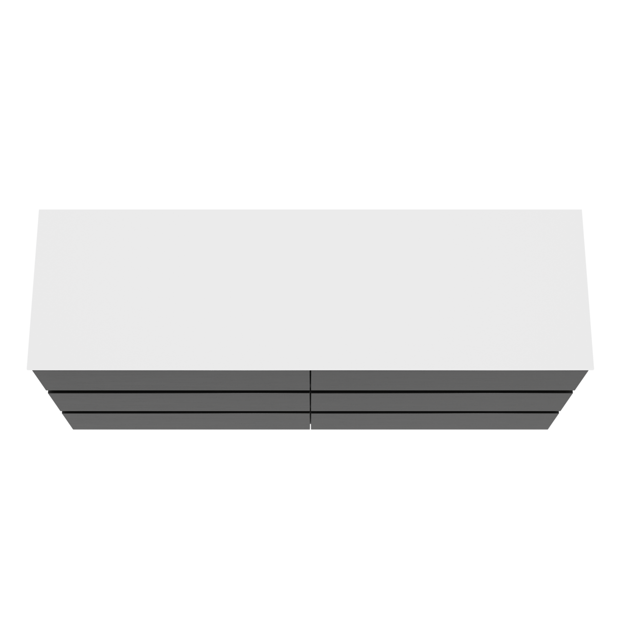 Balmani Lucida meuble salle de bains à poser 180 x 55 cm chêne noir avec Stretto tablette simple ou double en solid surface blanc mat