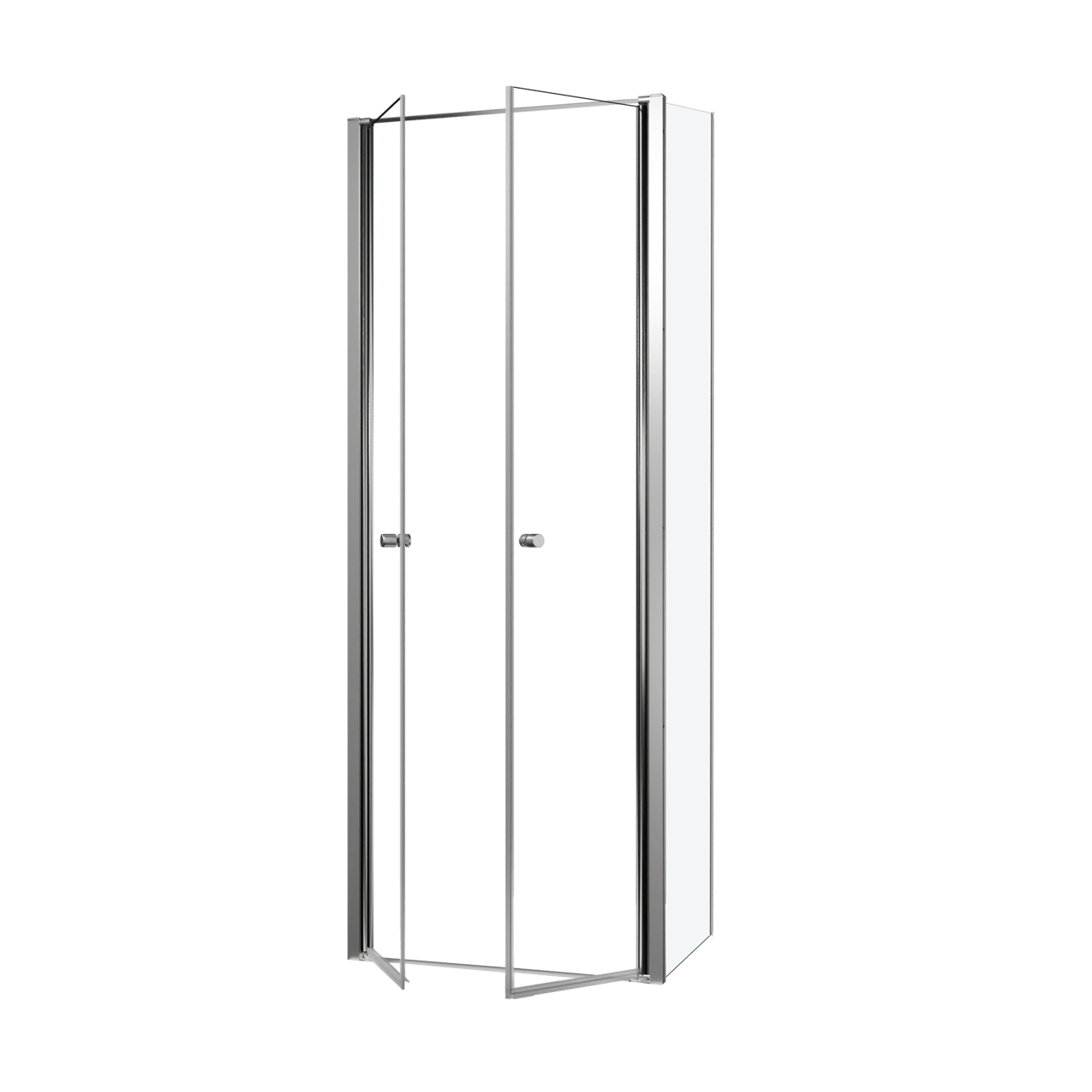 Luca Varess Kuresa douchehoek met pendeldeur met vaste zijwand 80 x 80 x 200 cm helder glas en glanzend chroom profielen