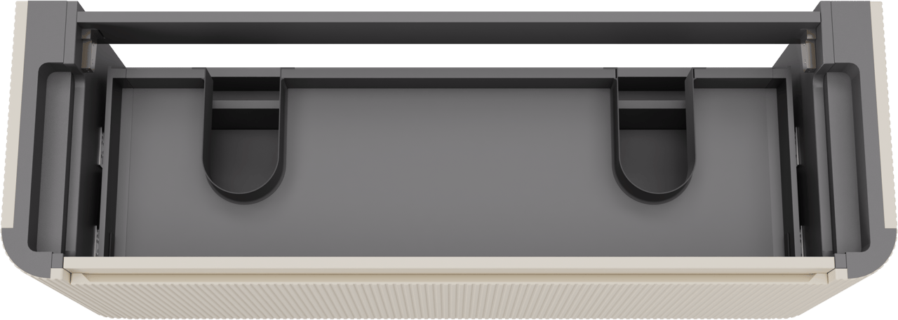 Storke Soft zwevende wastafelonderkast 140 x 46 cm Sand mat 2 lades vert. sym. Groef