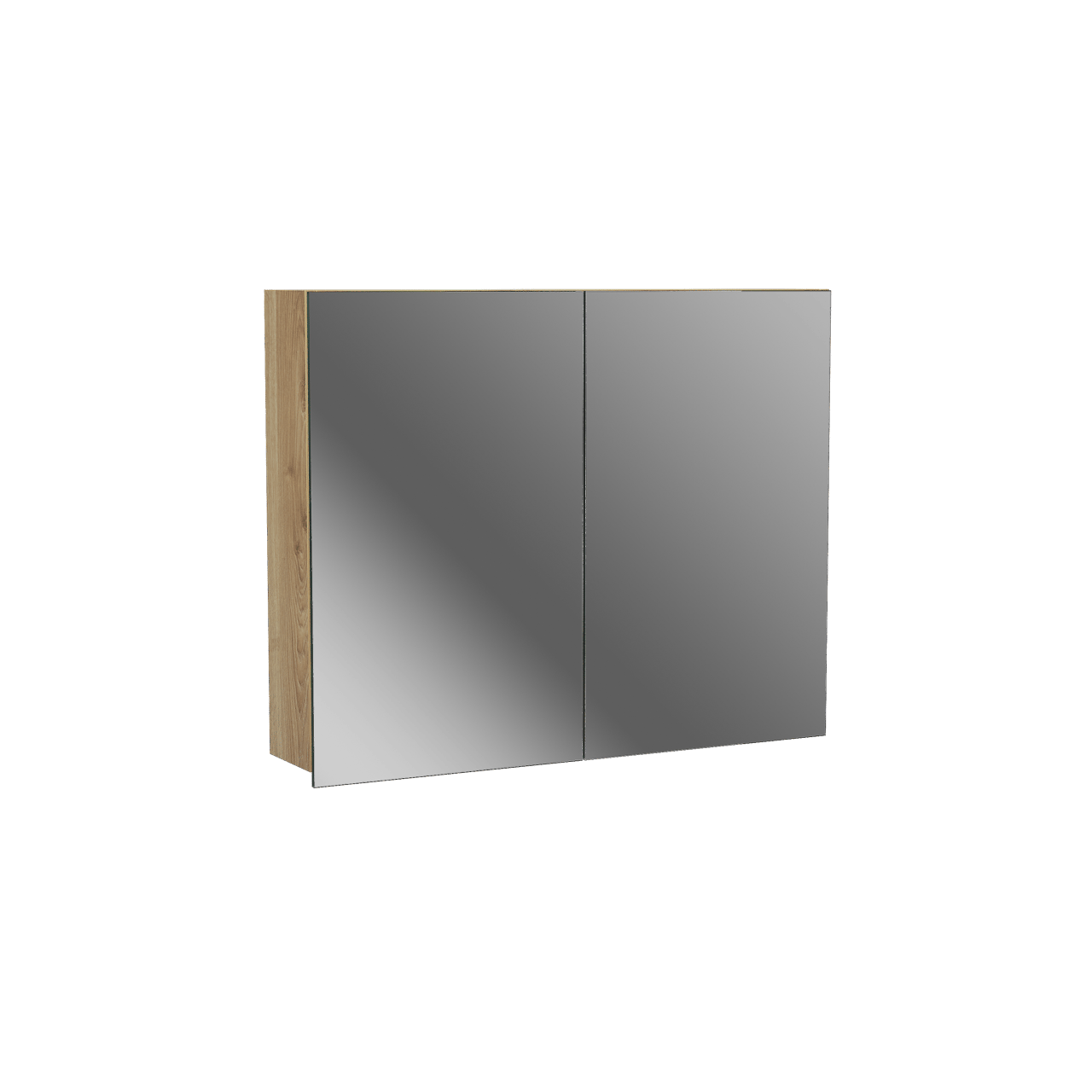 Balmani Lucida Spiegelschrank Bad: 90 x 72 cm, Eiche rustikal