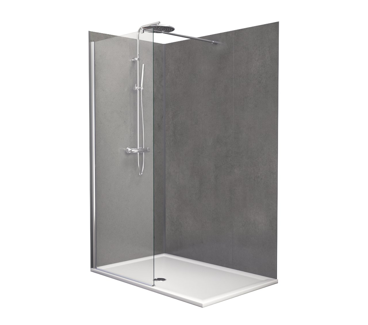 Linie Plato set douchewandbekleding set 120x210 & 90x210 cm pvc donkergrijs Dakota