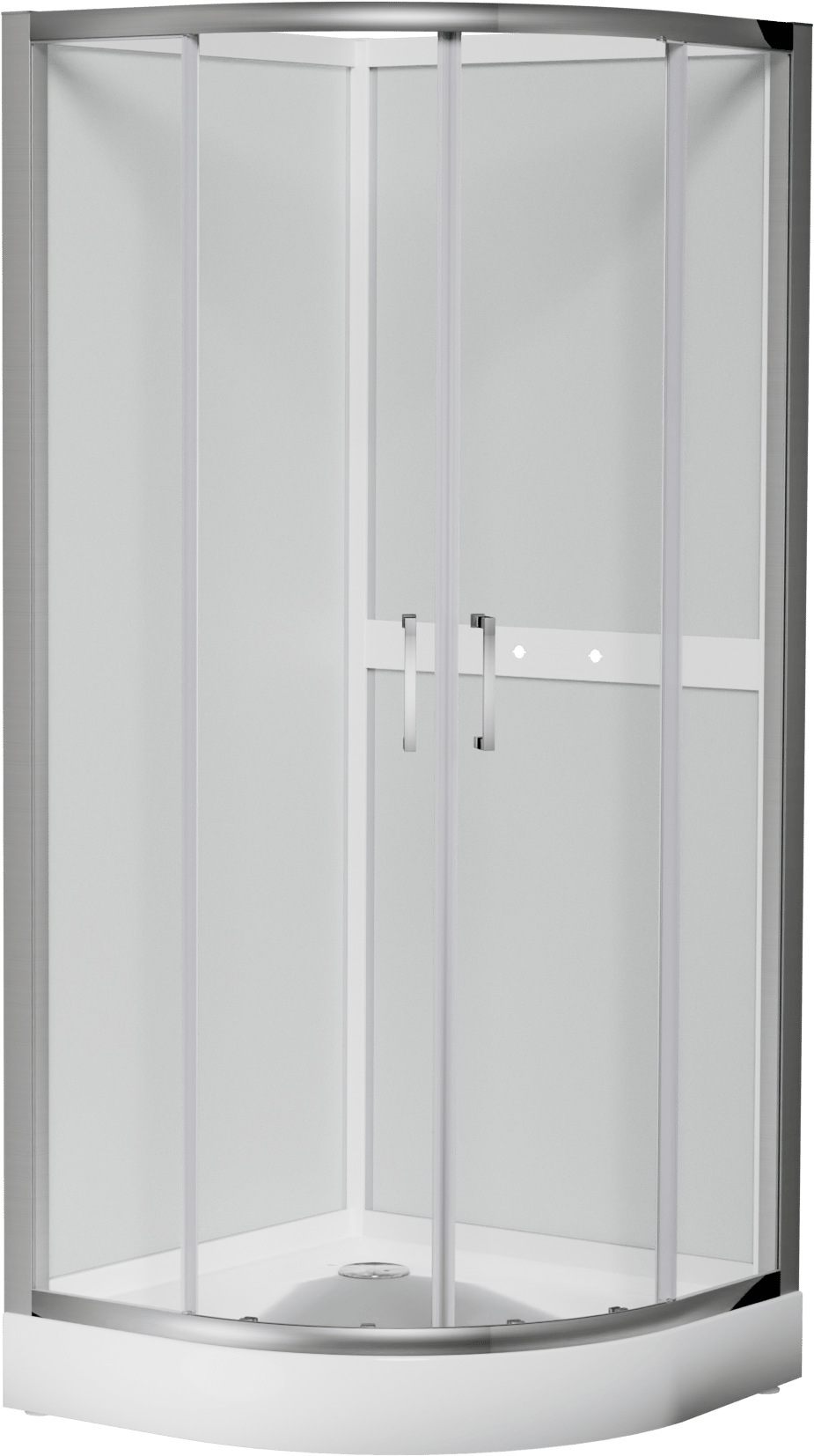 Luca Varess Talan kwartronde douchecabine met schuifdeuren 90 x 90 cm helder glas mat chroom profiel
