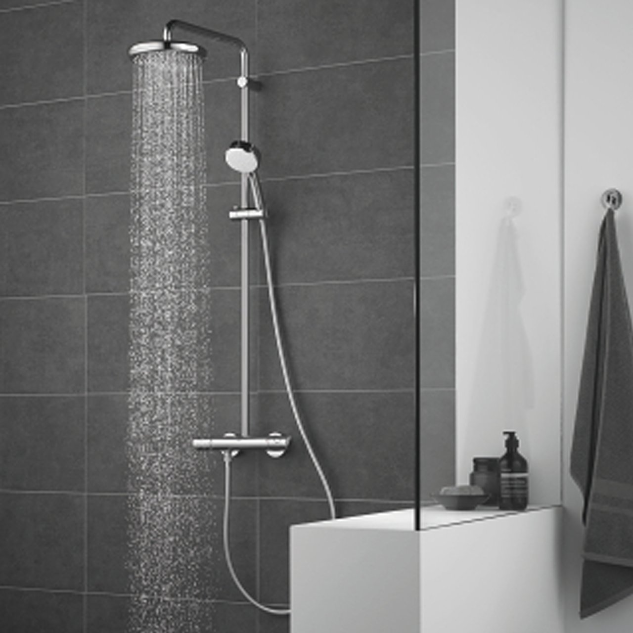 Grohe Tempesta Cosmopolitan System 250 thermostatische regendoucheset Glanzend Chroom