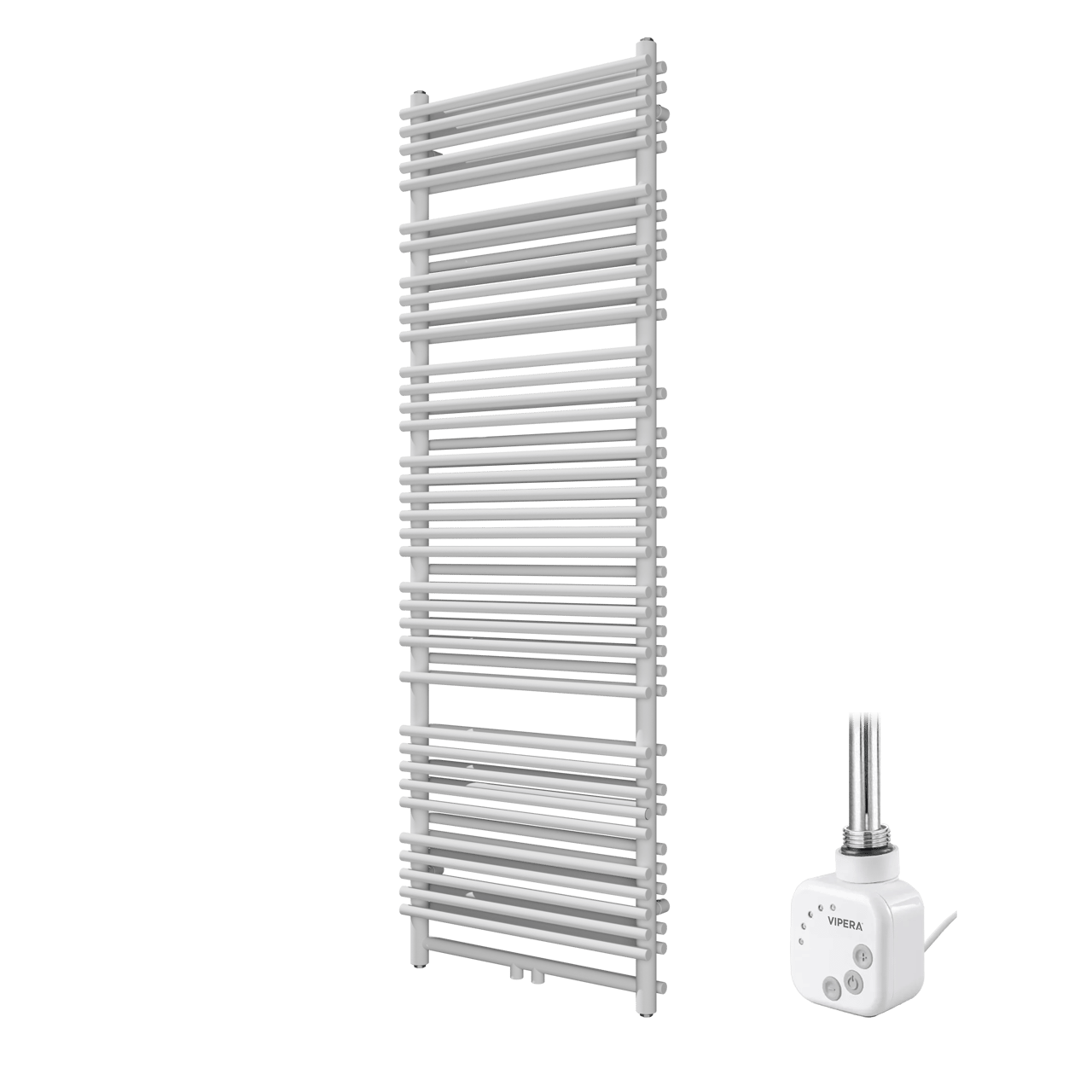 Vipera Alegria sèche-serviettes Doublé 60 x 180 cm chauffage électrique blanc mat raccordement latéral et central possible 1500W, résistance incluse