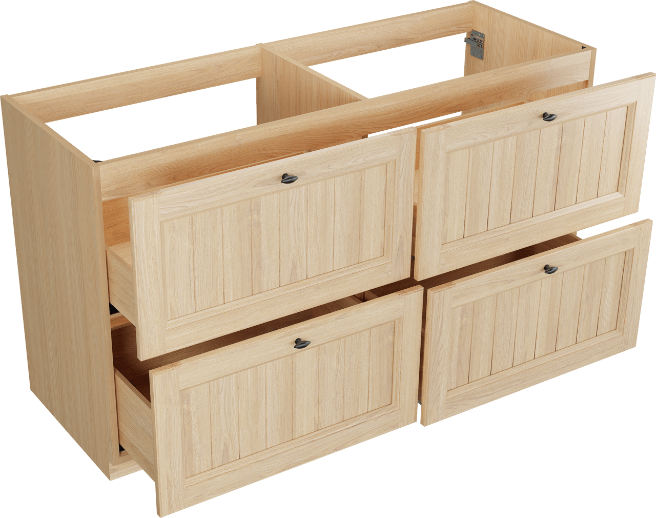 Balmani Lemon staande wastafelonderkast 150 x 55 cm Fineer naturel eiken 4 lades