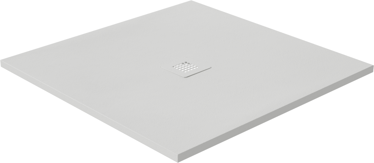 Luca Varess Classy duschwanne 90 x 90 cm marmorkomposit weiß matt rockstruktur