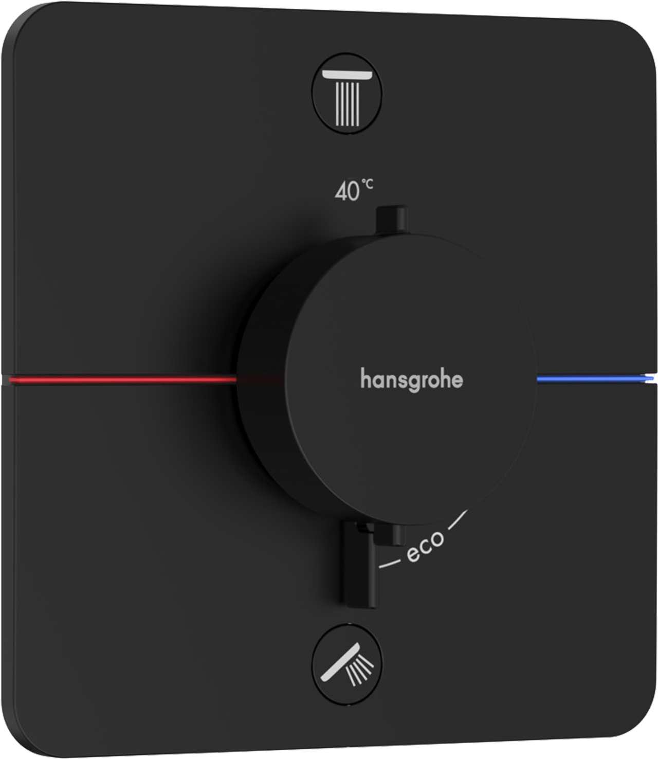 Hansgrohe Showerselect Comfort Q Thermostat-Duscharmatur: Unterputz, für 2 Verbraucher, Schwarz matt