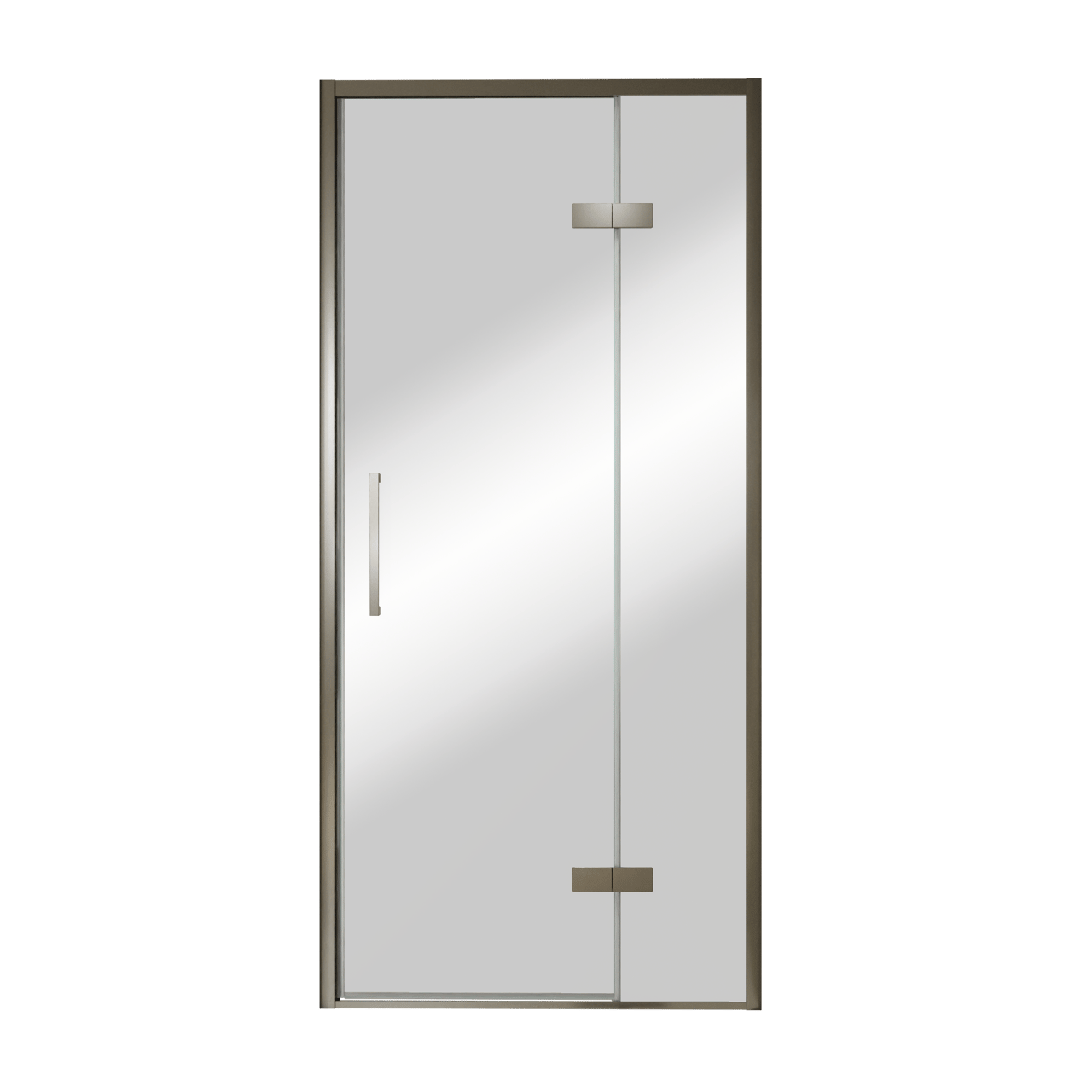 Balmani Senses Design porte pivotante à droite 100 cm x 210 cm verre Miroir Reflex, Profil Brushed GunMetal, coating inclus