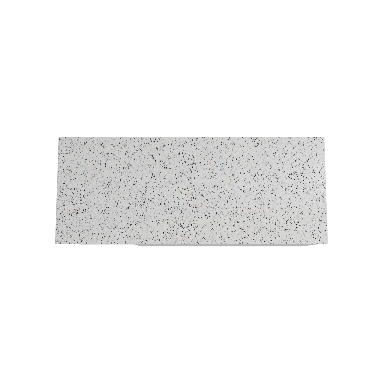 Storke Edge hängendes Möbelstück Set: 130 x 52 cm, Weiß glänzend, mit Tavola Einzel- oder Doppel Waschtischplatte, Terrazzo in Weiß/Schwarz matt