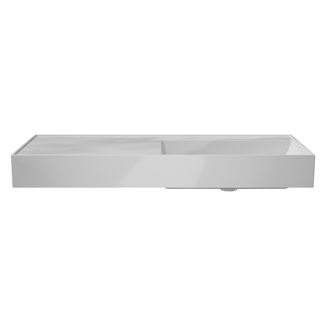 Balmani Argila asymmetrisch rechtse wastafel composietmarmer Glanzend Wit 100 x 46 cm