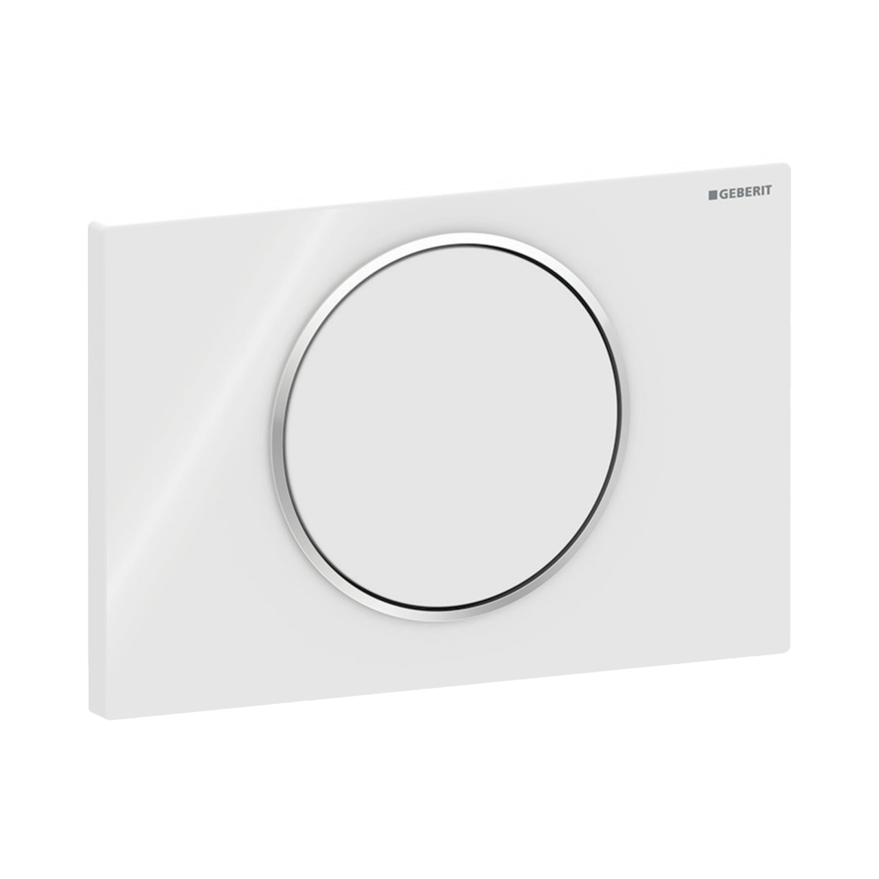 Sigma10 plaque de déclenchement ronde, blanc brillant/chrome brillant pour Sigma UP320 ou UP720 bâti-support