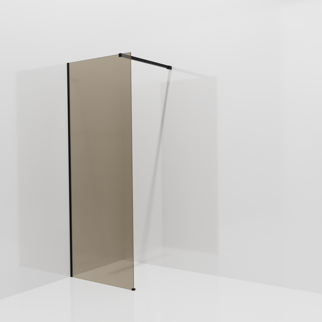Balmani Modular inloopdouche: 80 x 200 cm, Brons glas met coating, Mat zwarte profielen