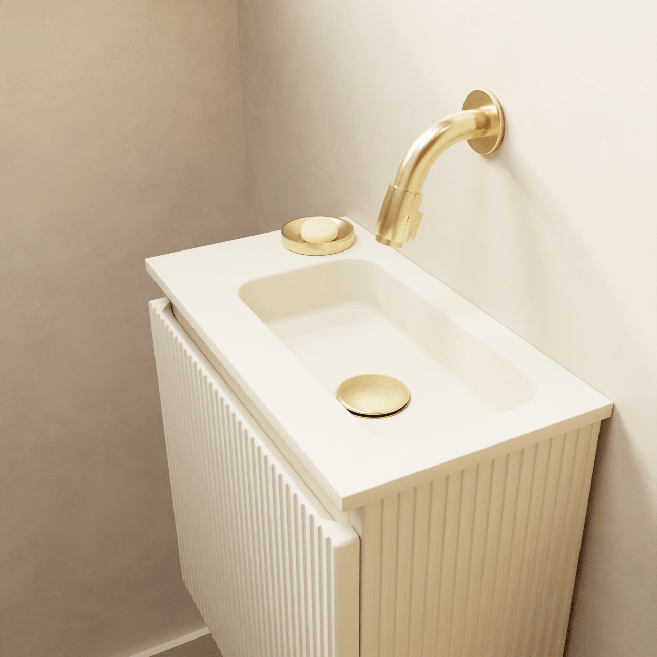 Storke Ribs Toilettenschrank hängend 40 x 22 cm sand mat