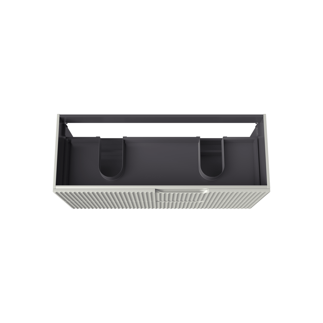 Linie Ribbo meuble sous-lavabo suspendu 120 x 46 cm Greige 2 tiroirs