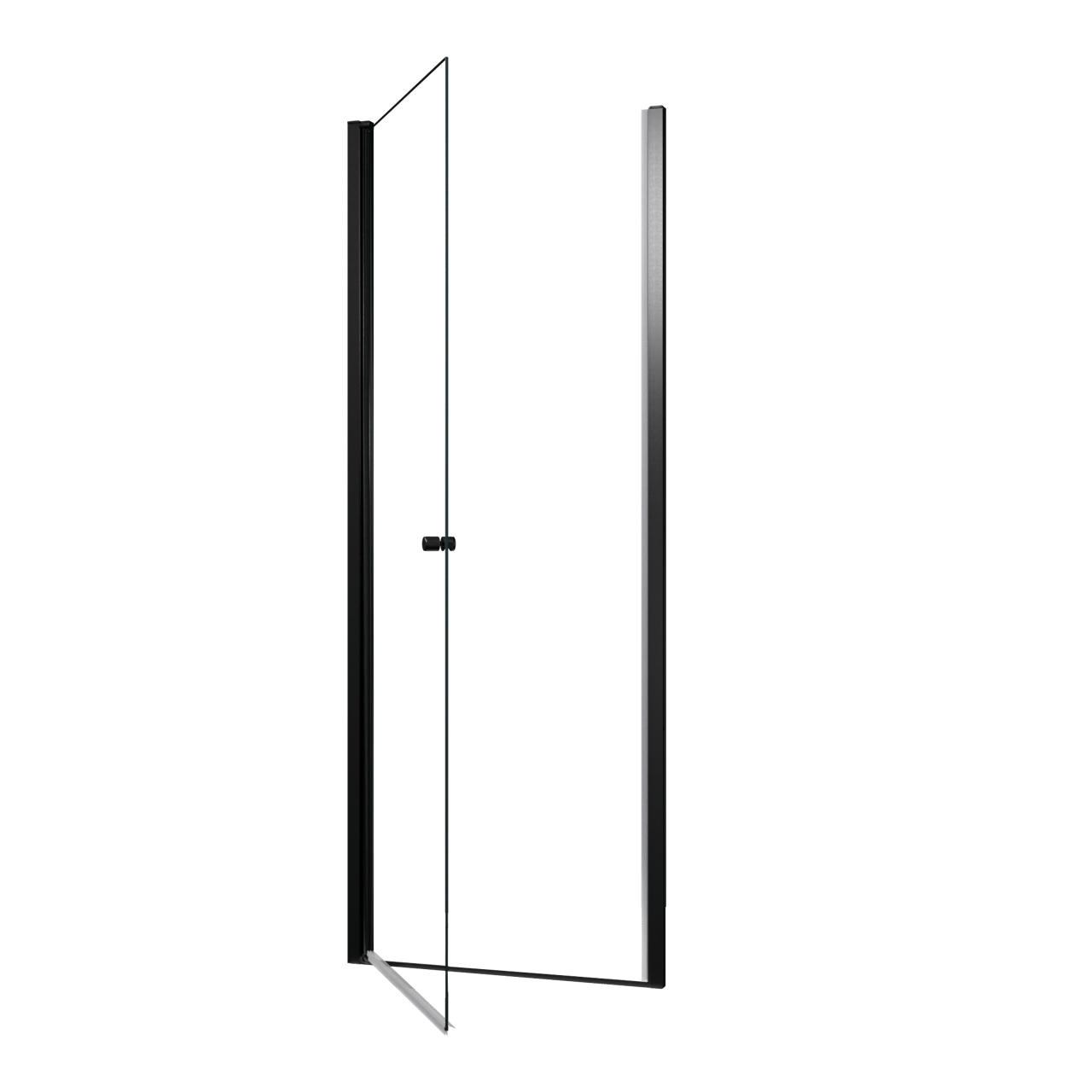 Luca Varess Kuresa porte pivotante 80 x 200 cm verre transparent profil noir mat