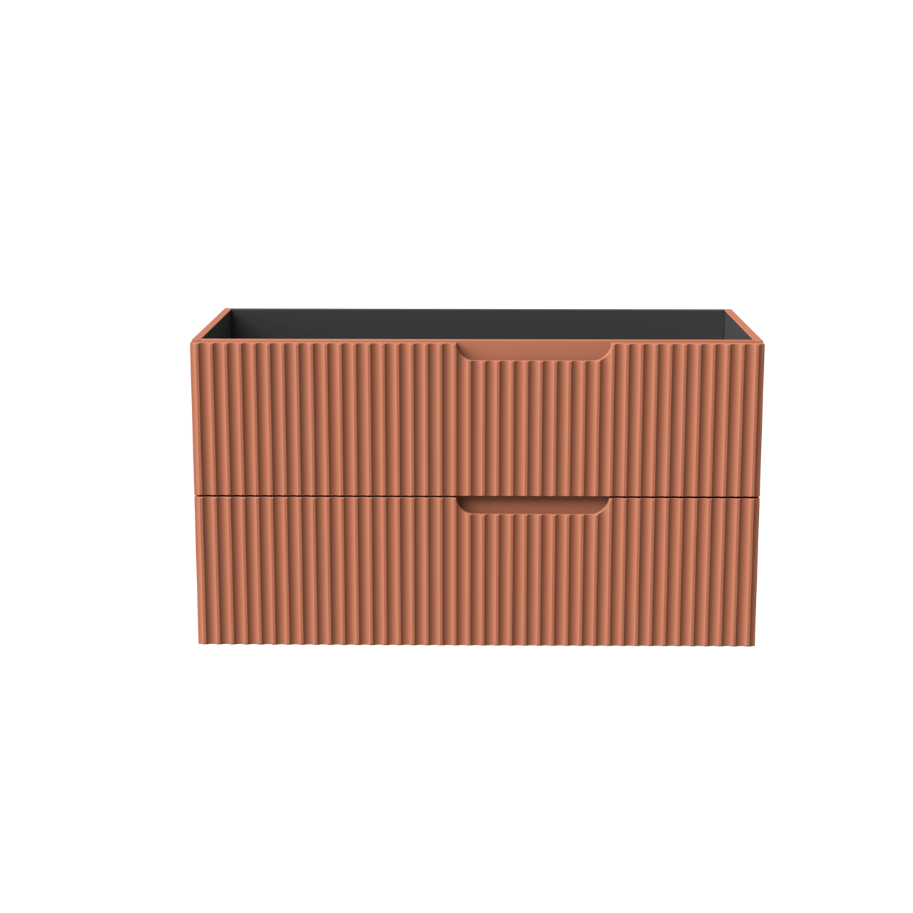 Linie Ribbo zwevende wastafelonderkast 100 x 46 cm cotto 2 lades