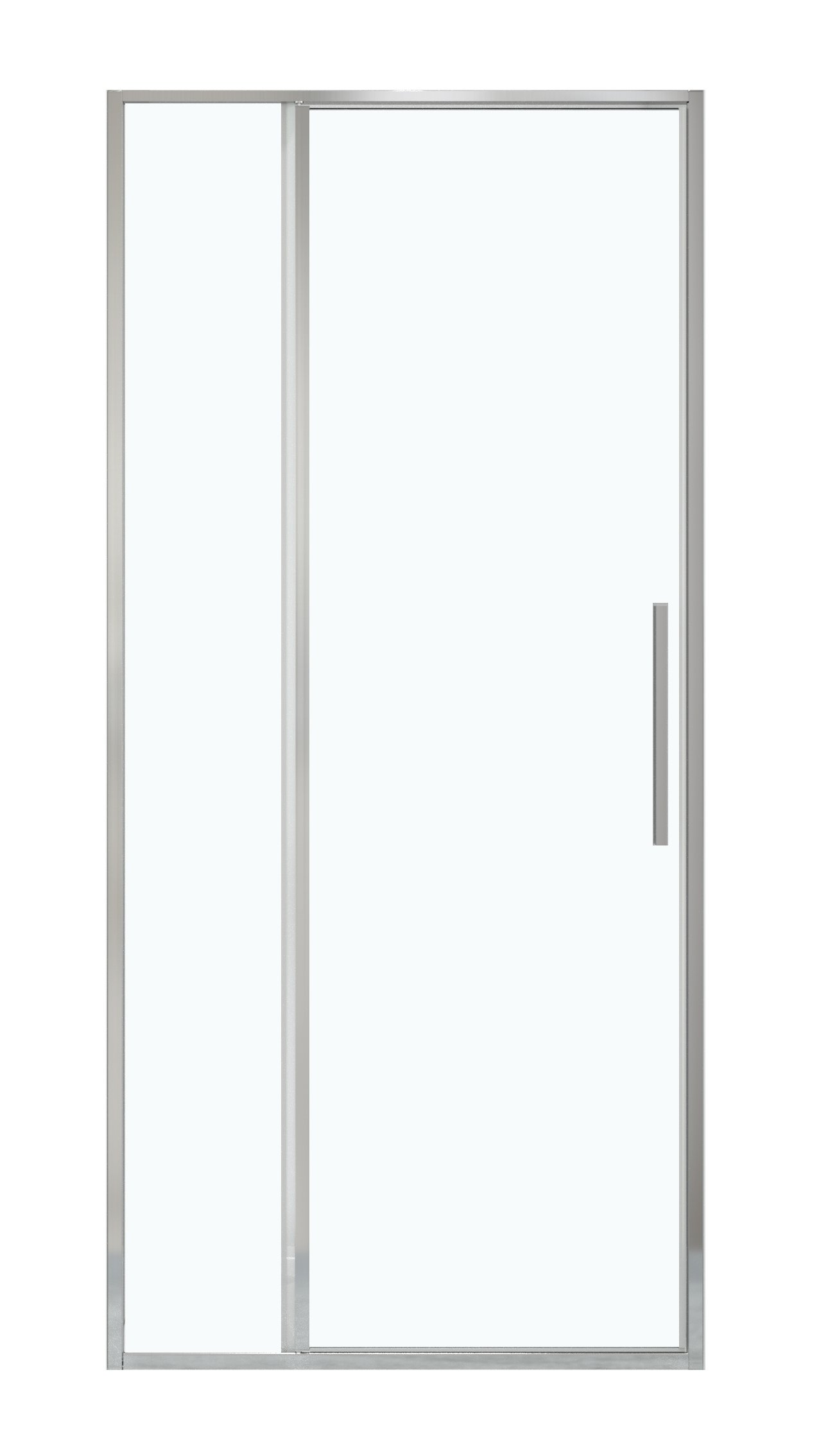 Luca Varess Morano porte pivotante 100 x 190 cm verre transparent profil chrome brillant