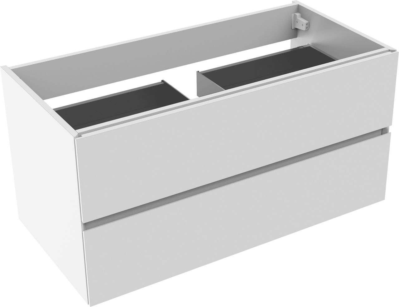 Storke Edge zwevende wastafelonderkast 105 x 52 cm Glanzend Wit 2 lades