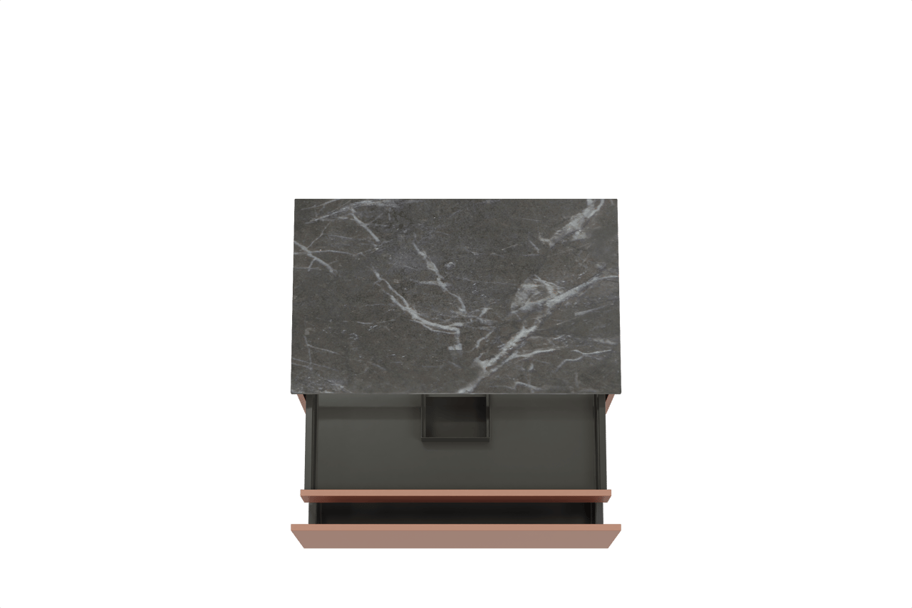 Balmani Sfera by Lucida meuble salle de bains suspendu 90 x 55 cm cotto avec Stretto tablette simple en marbre pietra grey