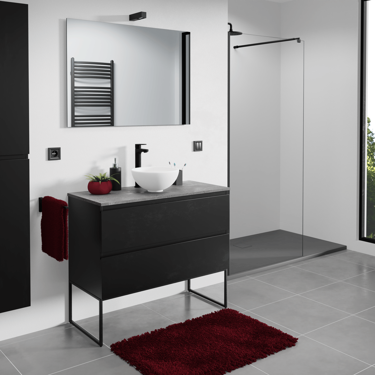 Linie Lado frame décorative Noir Mat 100 x 44 cm