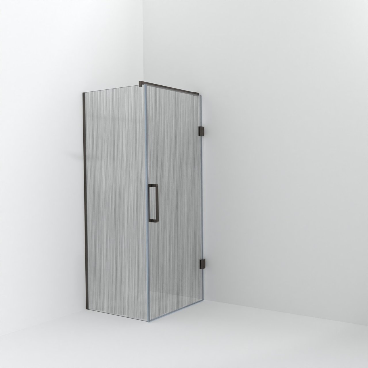Balmani Modular Walk-In Dusche mit Tür: 80 x 200 cm mit Tür 90 cm, Mikado inklusive Coating, Profil Brushed GunMetal