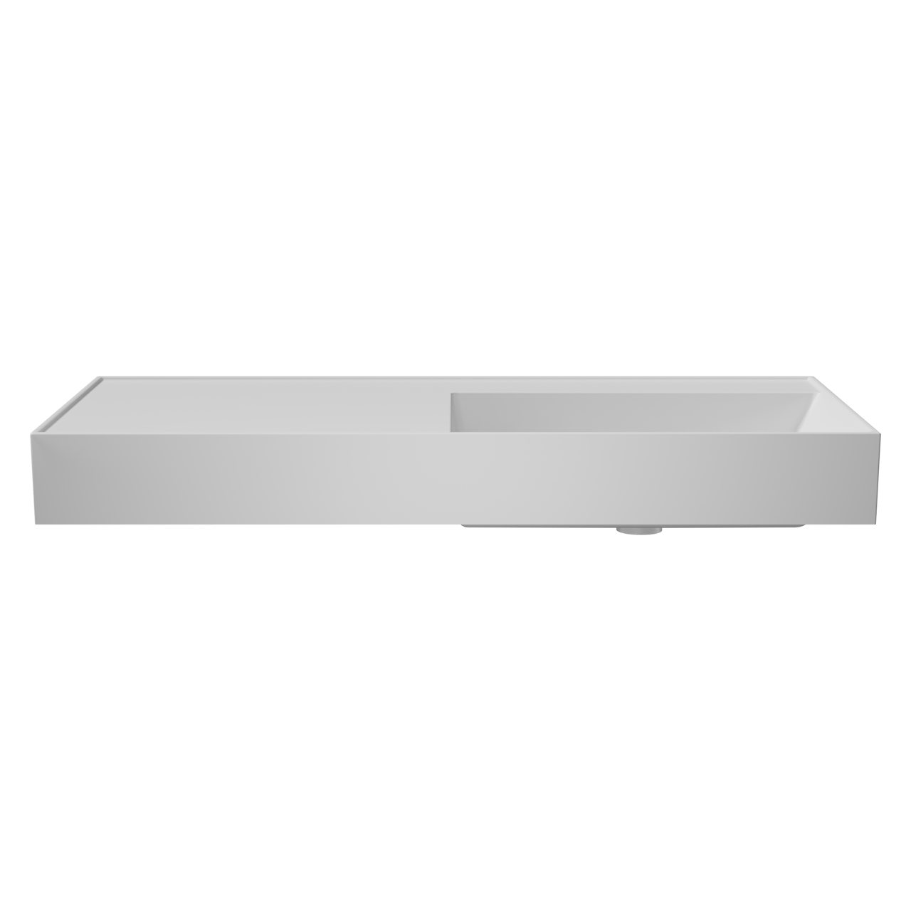 Balmani Argila asymmetrisch rechtse wastafel composietmarmer mat wit 100 x 46 cm