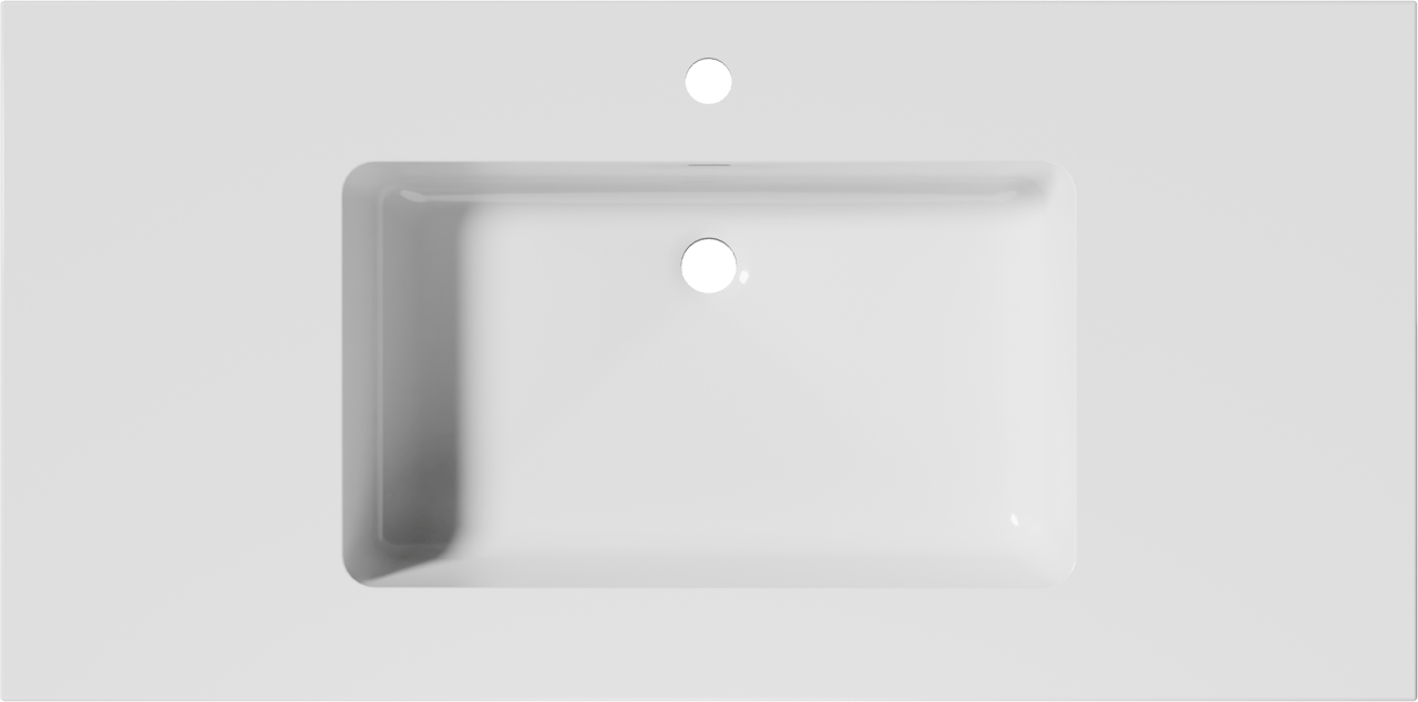 Storke Bilia enkele wastafel glanzend composiet marmer 105 x 52 cm