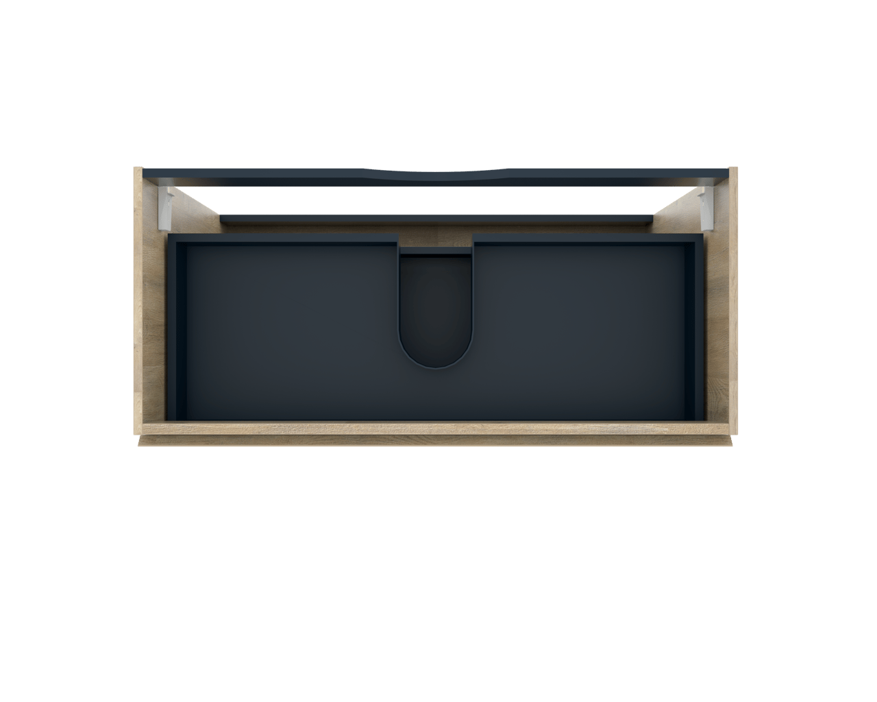 Linie Lado staande wastafelonderkast 100 x 46 cm natuur eik 3 lades