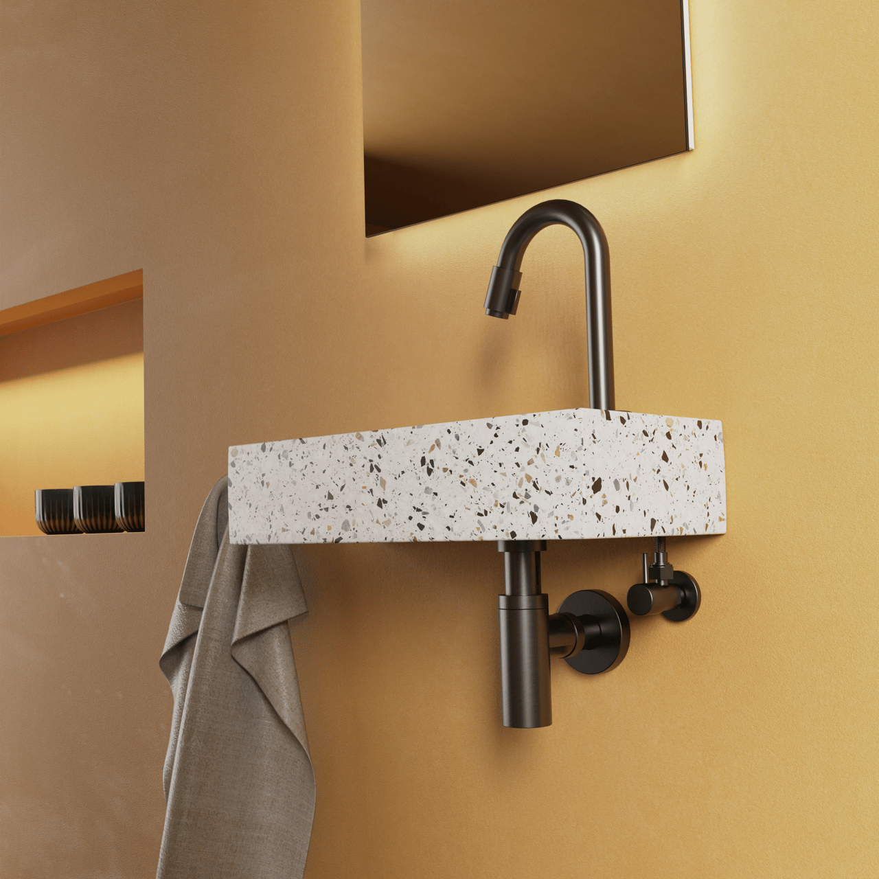 Santeg set d'installation pour vasques lave-mains Brushed GunMetal