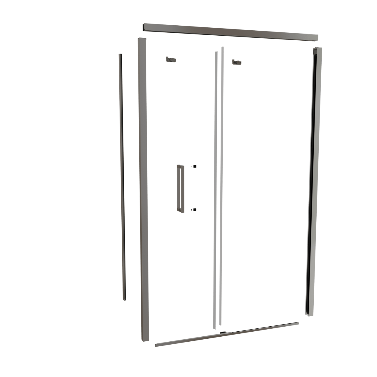 Balmani Senses Design 120 cm Rechts Profilset für Eckduschen mit Schiebetür Chrom