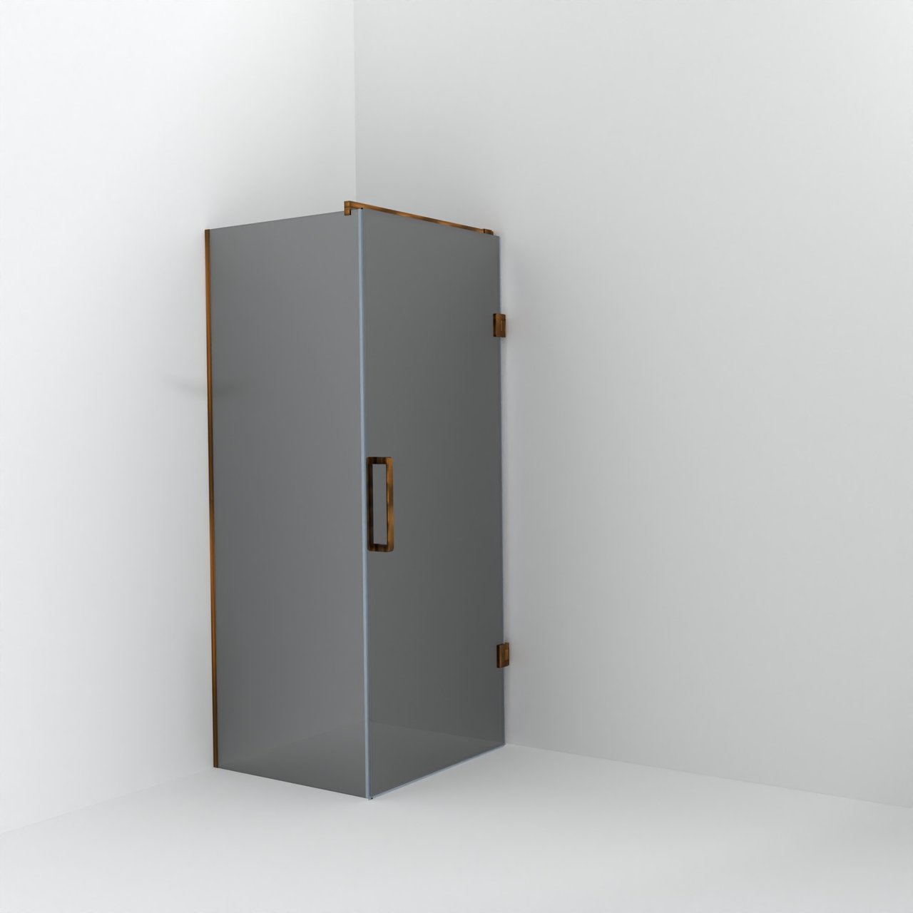 Balmani Modular inloopdouche met deur: 80 x 200 cm met deur 90 cm, Reflex spiegelglas met coating, Brushed Rosegold profielen