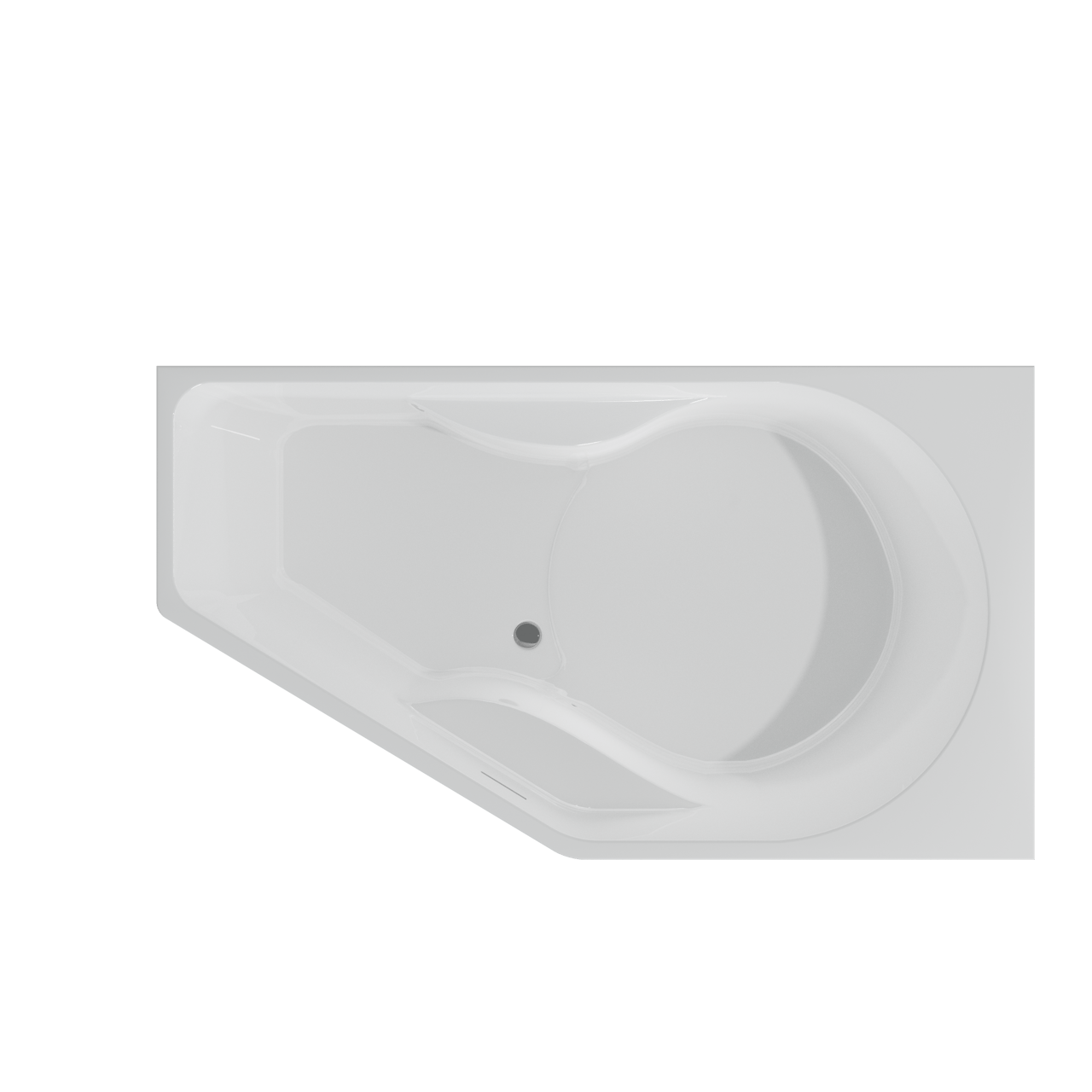 Luca Varess Pico baignoire d'angle droite simple 160 x 90 cm acrylique Blanc Brillant