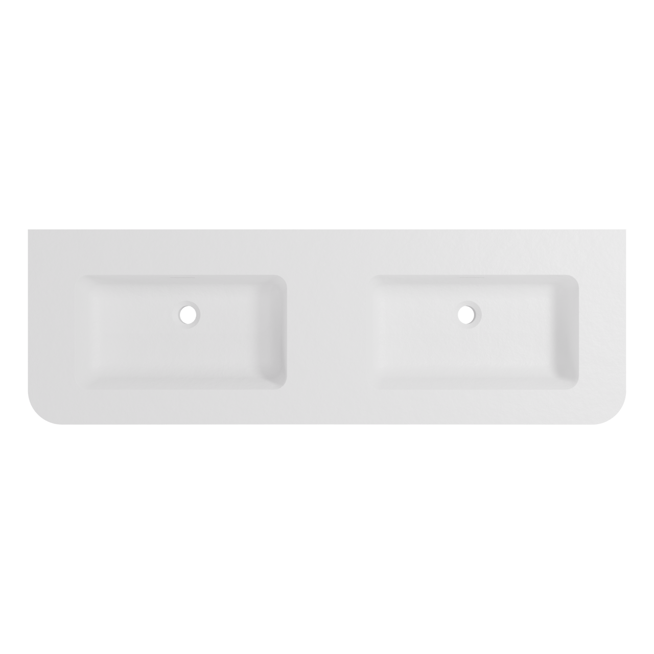 Storke Mata Soft dubbele wastafel mat witte solid surface 140 x 46 cm