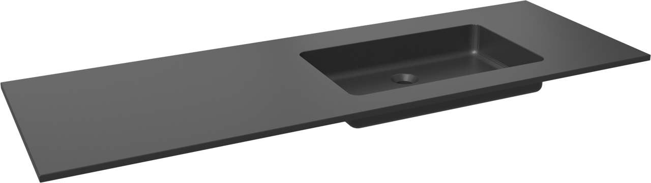 Storke Scuro vasque asymétrique droite quartz mat 150 x 52 cm