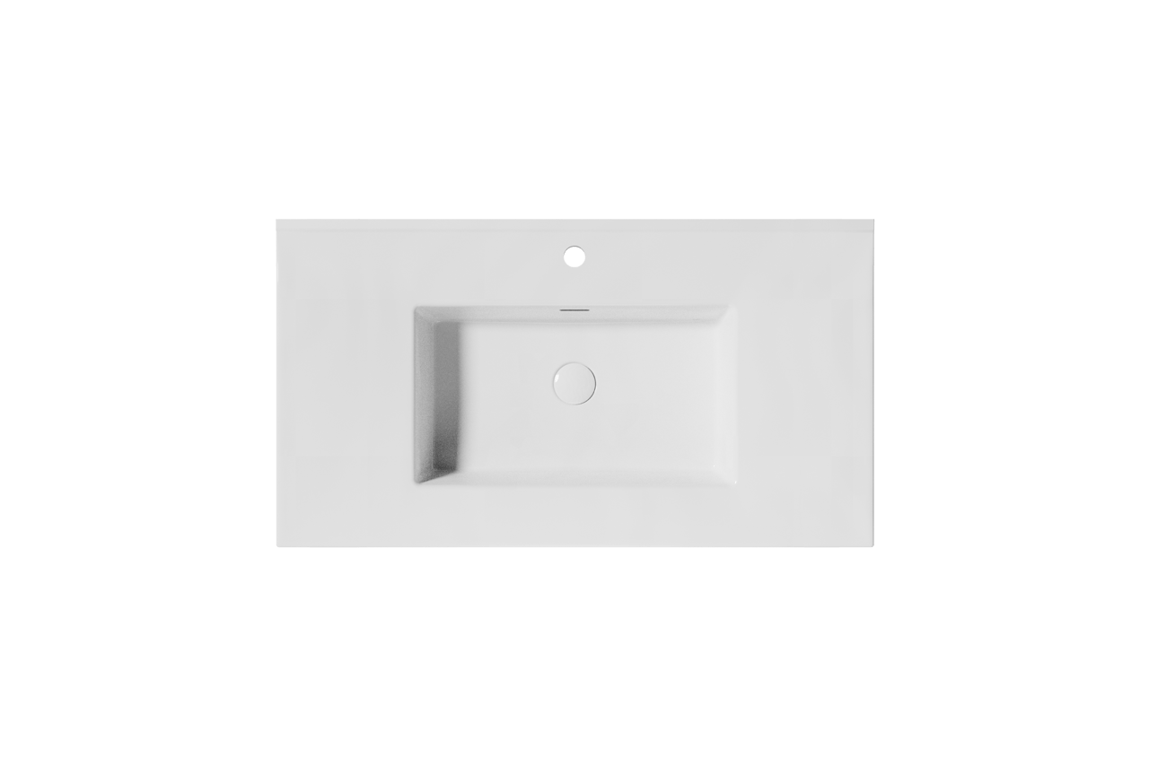 Storke Kera enkele wastafel Glanzend wit porselein 95 x 52 cm, inclusief crepine