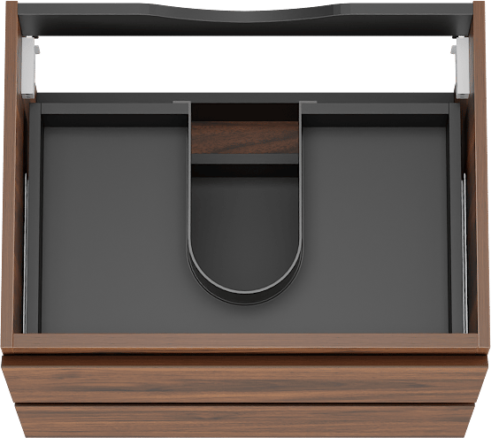 Linie Lado meuble sous-vasque suspendu 60 x 46 cm noyer 2 tiroirs