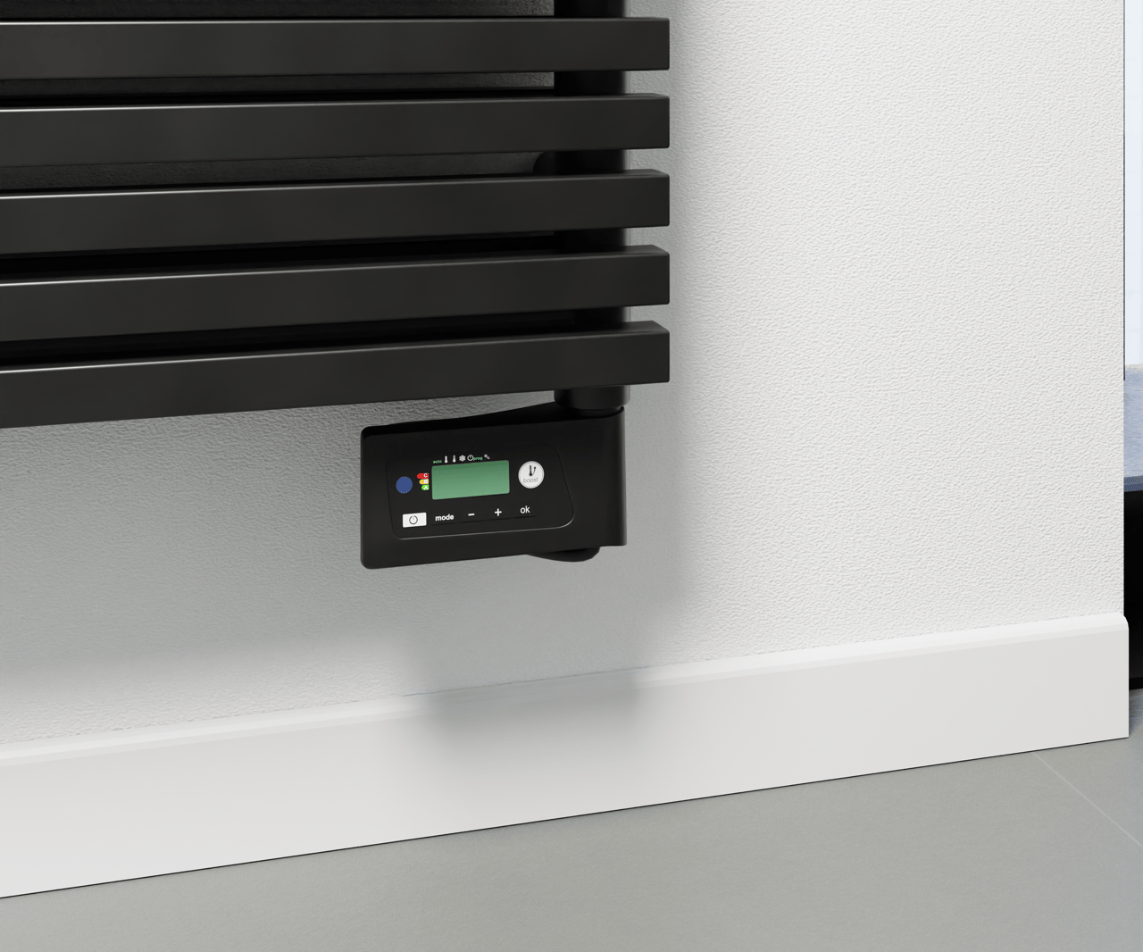 Vipera Heizkörperthermostat für elektrischen Handtuchheizkörper programmierbar Schwarz