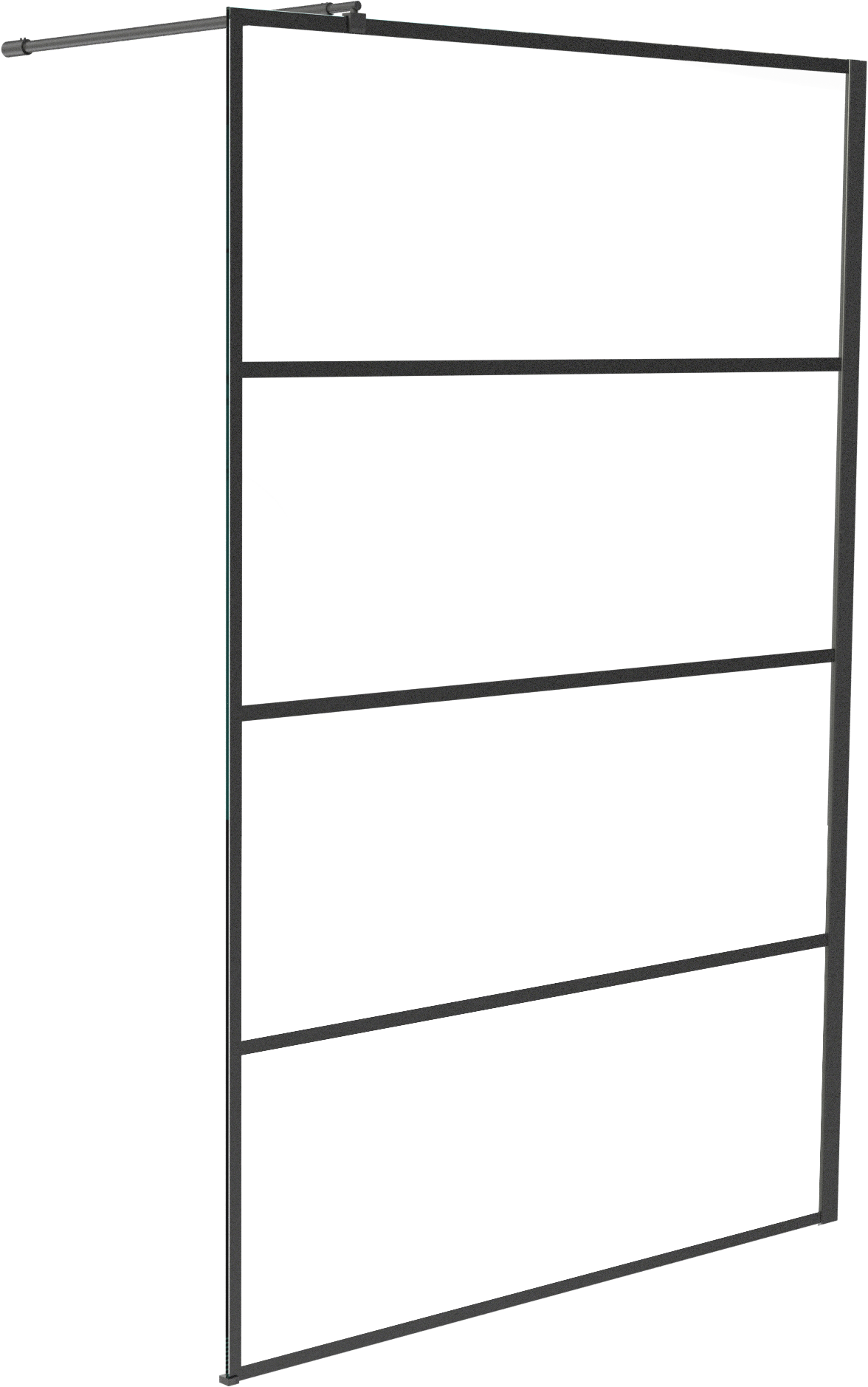 Linie Walk-In Walk-In Dusche: 120 x 200 cm, Stripes Glas, Schwarzes Profil, matt