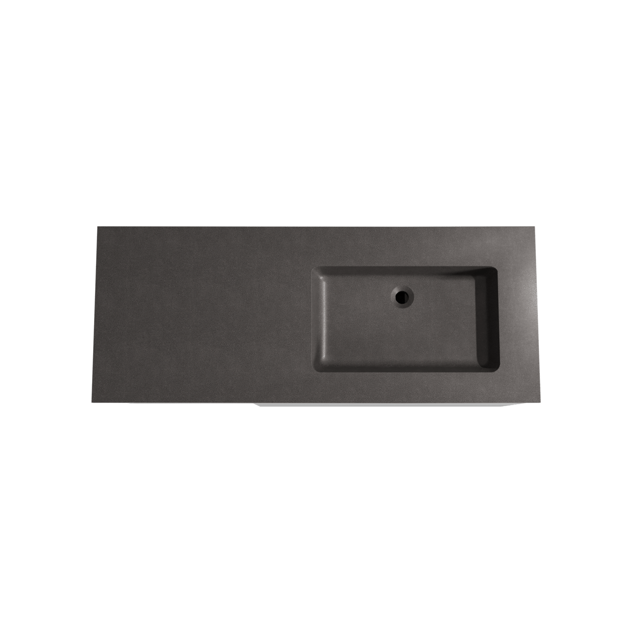 Storke Edge zwevend badmeubel 130 x 52 cm hoogglans wit met Scuro asymmetrisch rechtse wastafel in kwarts mat zwart