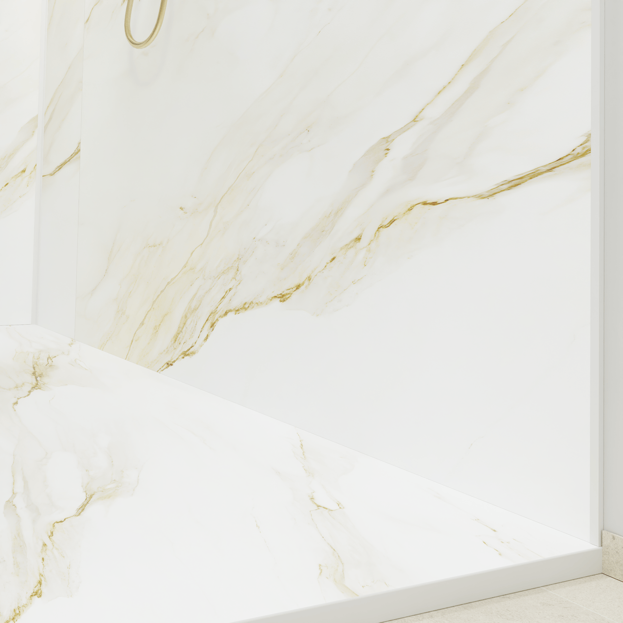 Luca Varess Suite receveur de douche 140 x 90 cm marbre composite Marble Gold 