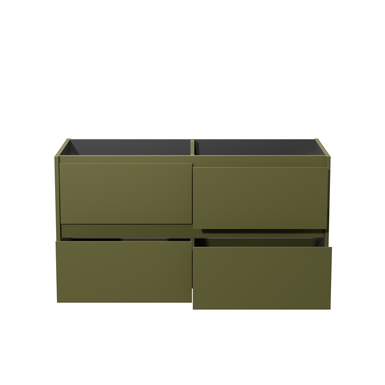 Storke Seda hängender Waschbeckenunterschrank: 120 x 52 cm, Olivgrün, 4 Schubladen