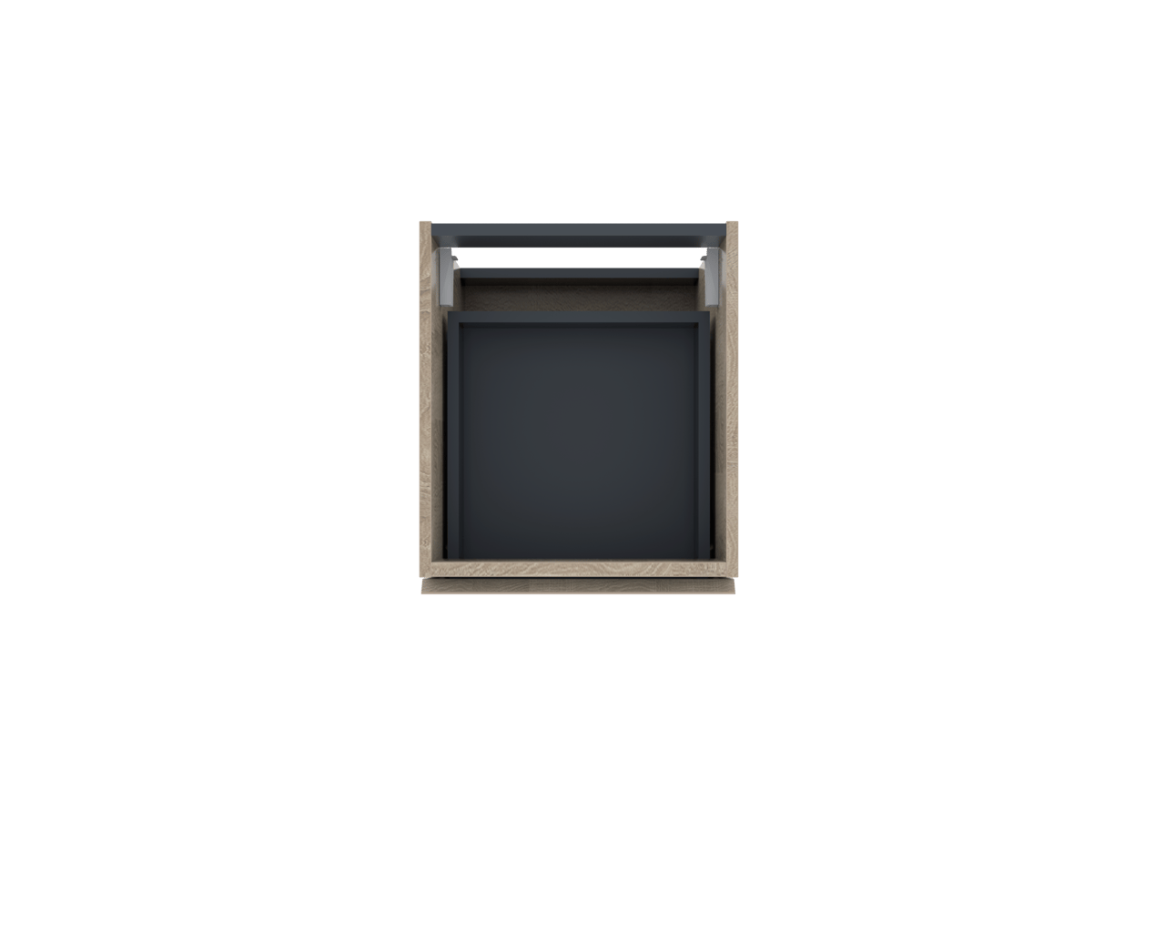 Linie Lado hängender Waschbeckenunterschrank: 40 x 46 cm, Eiche Weiß, 2 Schubladen