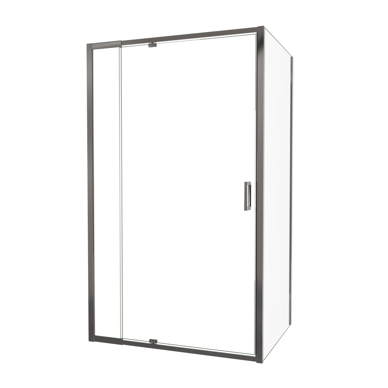 Luca Varess Vidor Telescope douchehoek met draaideur en vaste zijwand 120 x 90 cm helder glas glans chroom profiel