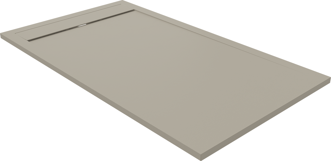 Luca Varess Dandy douchebak 160 x 90 cm composietmarmer mat zijdegrijs rock structuur