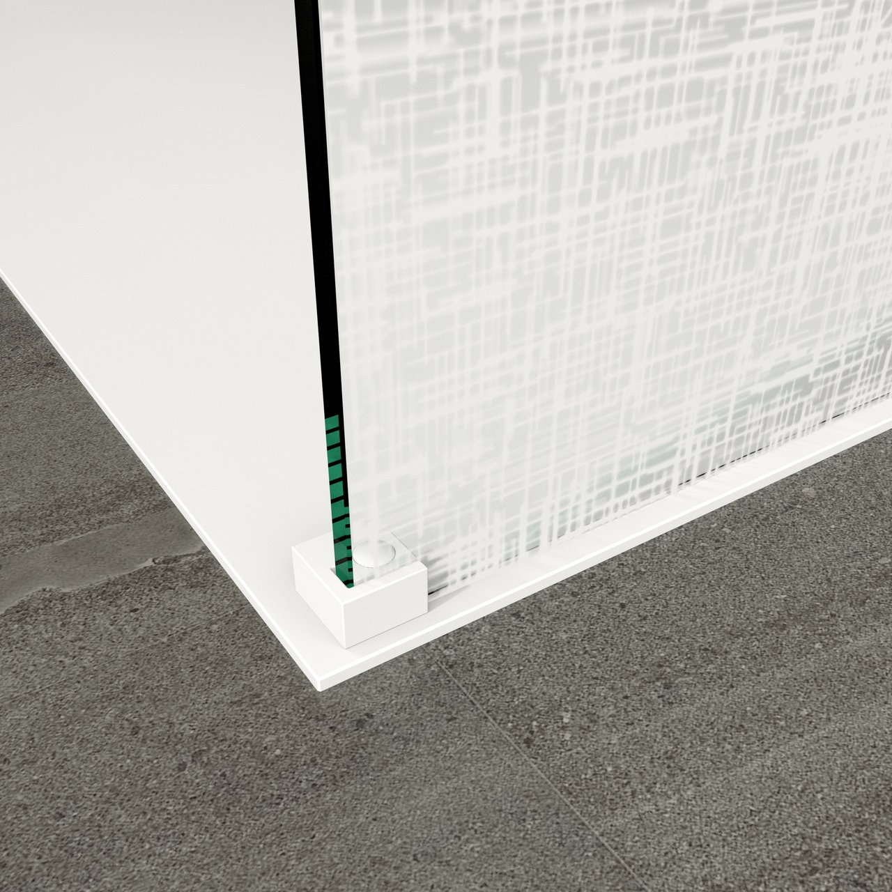 Balmani BMSS douche à l'italienne 90 x 200 cm verre lin blanc profil blanc mat
