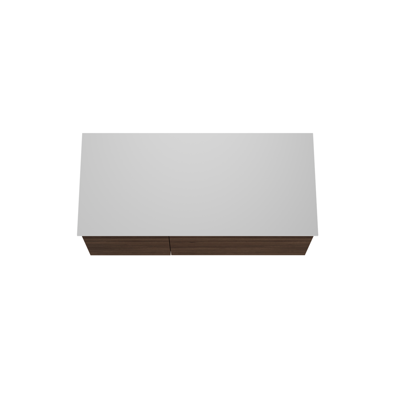 Balmani Forma meuble salle de bains suspendu 120 x 55 cm noyer américain avec Stretto tablette simple ou double en solid surface blanc mat, Nervure droite symétrique horizontale
