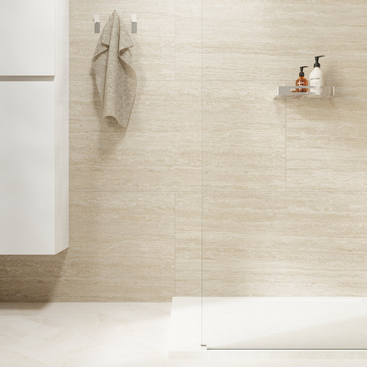 Florris Sevilla SPC-Wandpaneele, 4 Stück, 120 x 60 cm, Travertin