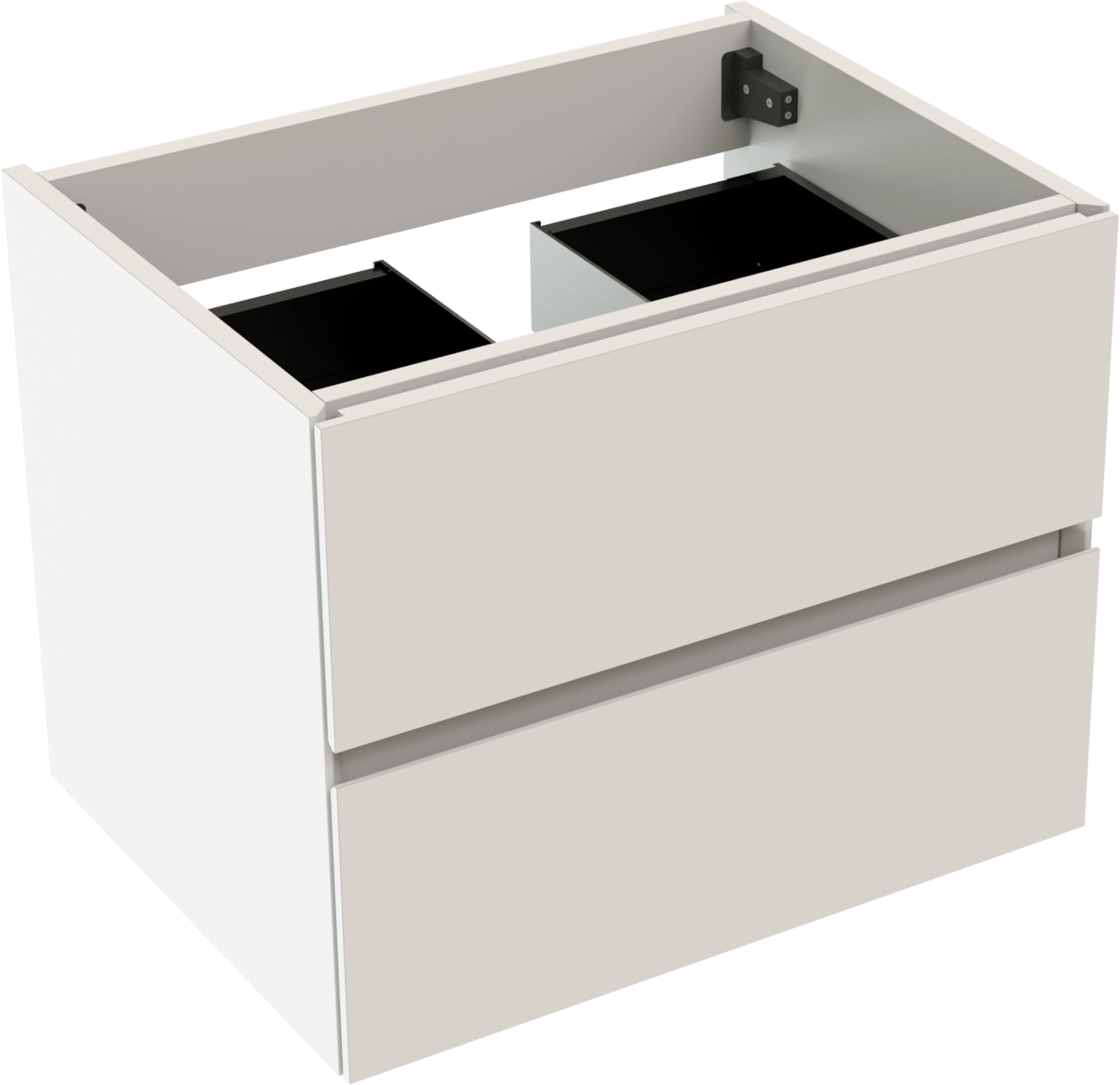 Storke Edge zwevende wastafelonderkast 60 x 46 cm mat wit 2 lades