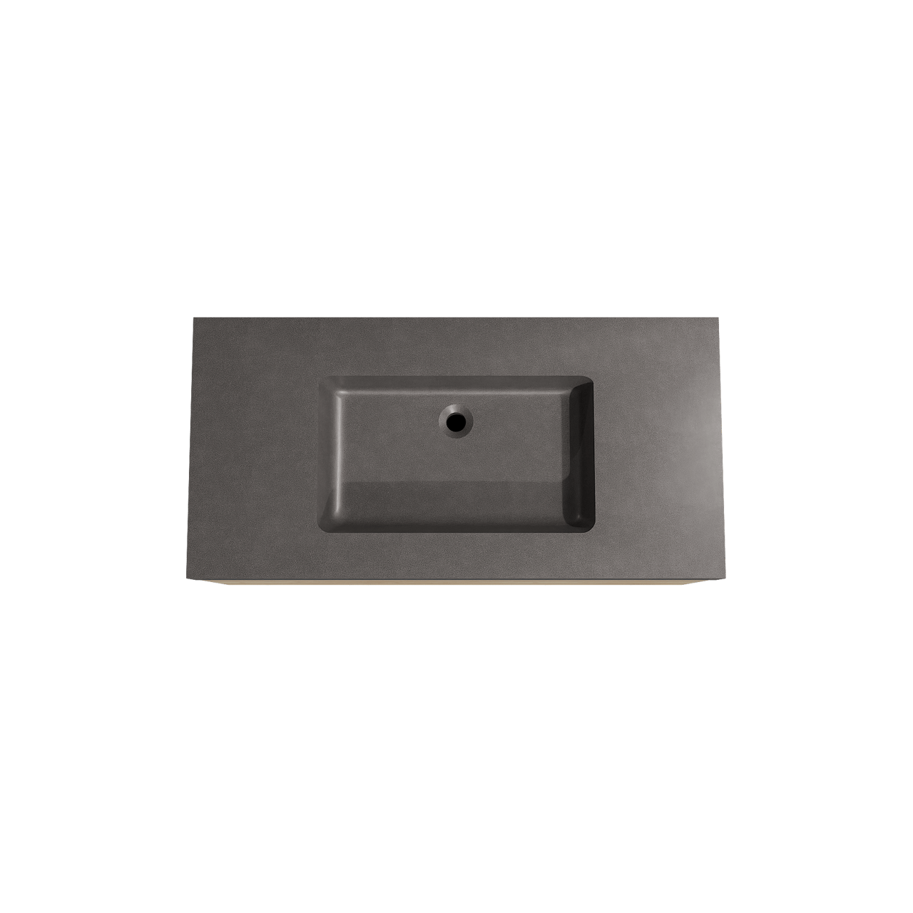 Storke Edge zwevend badkamermeubel 105 x 52 cm ruwe eik met Scuro High enkele wastafel in kwarts mat zwart